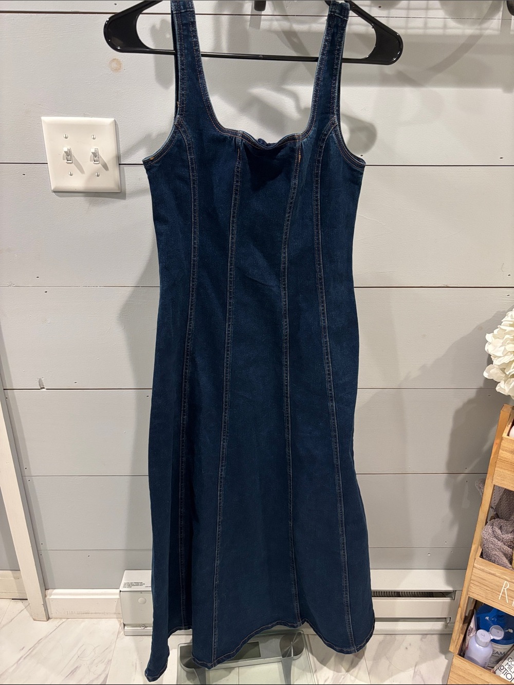 Cider Denim Tank Midi Dress - Dark Blue